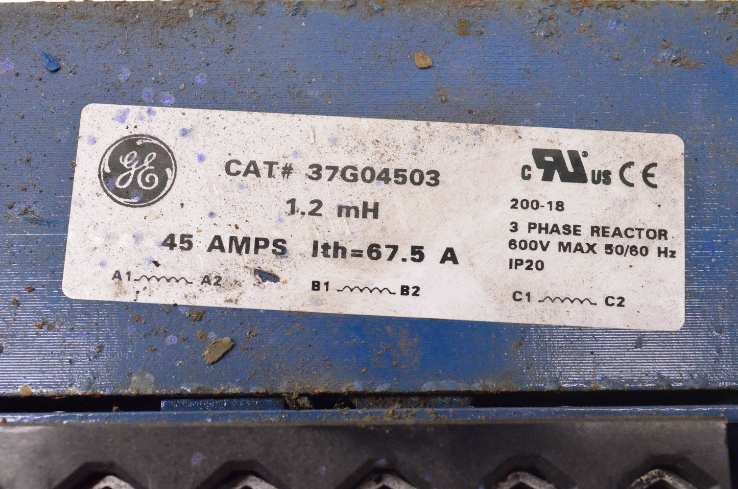 General Electric 37G04503 3 Phase Reactor 45 Amps 1.2mH 600 Volt 50/60Hz NOS