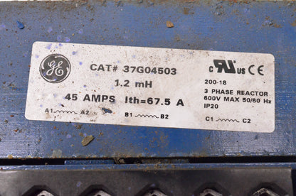General Electric 37G04503 3 Phase Reactor 45 Amps 1.2mH 600 Volt 50/60Hz NOS