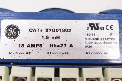 General Electric 37G01802 3 Phase Reactor 18 Amps 1.5mH 600 Volt 50/60Hz NOS