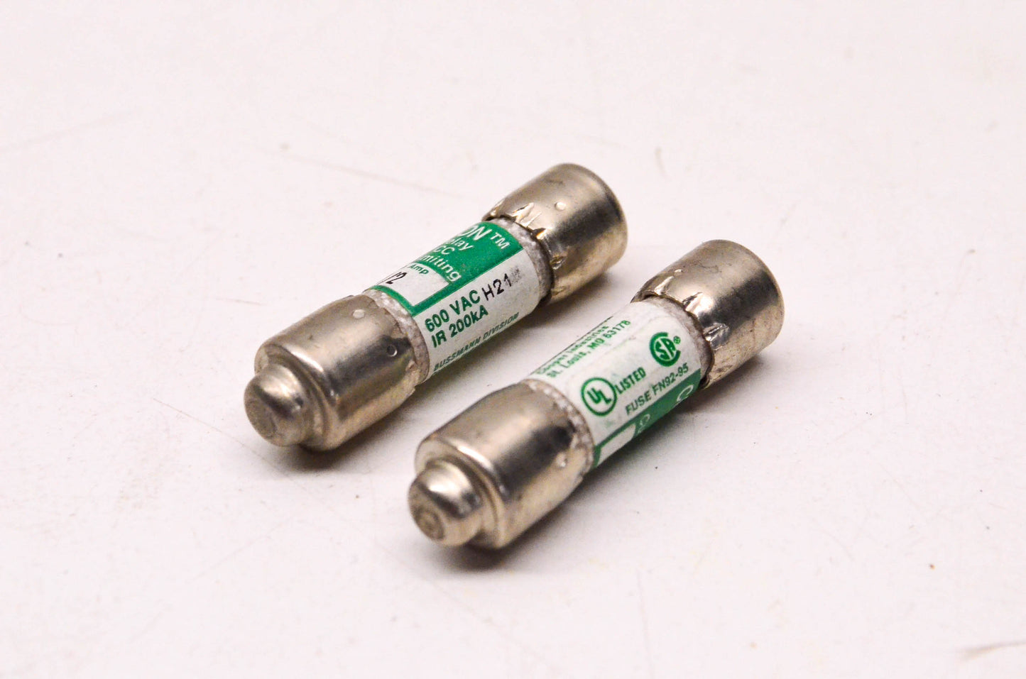 Cooper Bussmann FNQ-R-1/2 .5 Amp 600 Volt Time Delay Fuses Qty 2 NOS