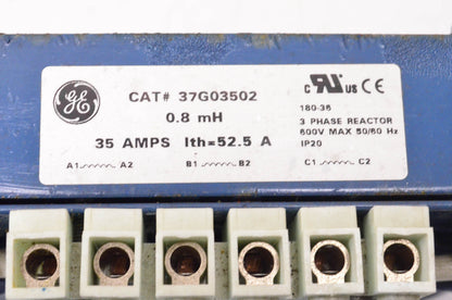 General Electric 37G03502 3 Phase Reactor 35 Amps .8mH 600 Volt 50/60Hz NOS