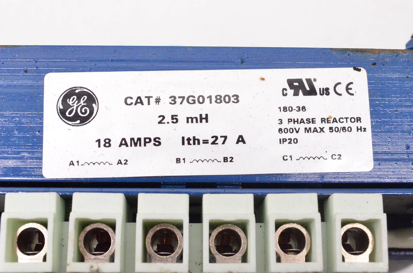 General Electric 37G01803 3 Phase Reactor 18 Amps 2.5mH 600 Volt 50/60Hz NOS
