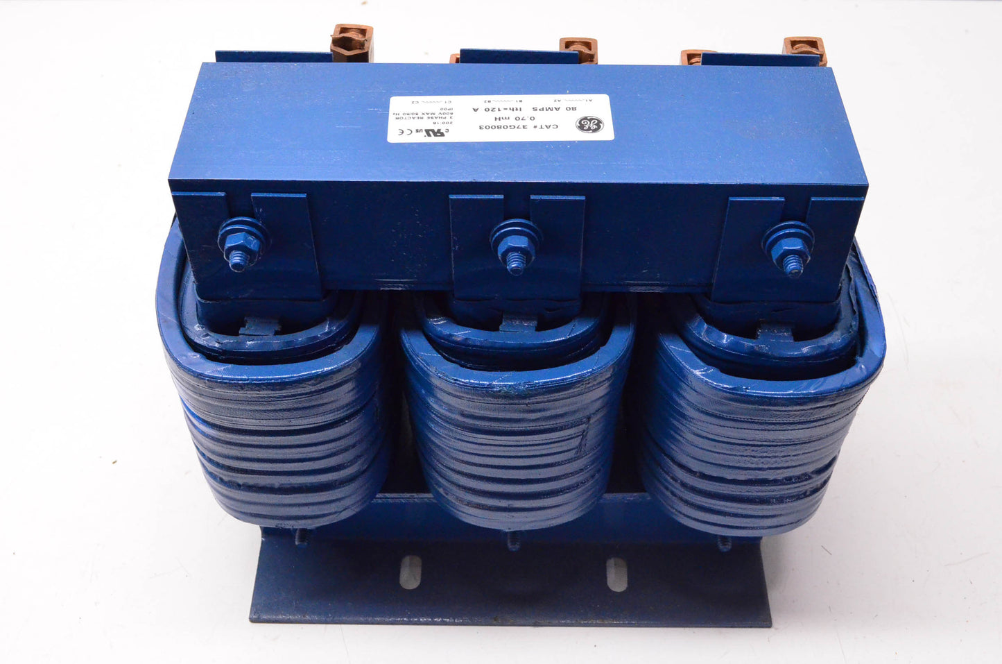 General Electric 37G08003 3 Phase Reactor .70mH 80 Amp 600 Volt 50/60Hz NOS