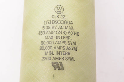 Westinghouse CLS-22, 151D933G04 450 Amp 5.08KVAC 60Hz Fuse NOS