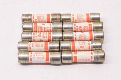 Gould A2Y2 2 Amp 250 VAC 500 VDC Type 1 Fuse Qty 10 NOS