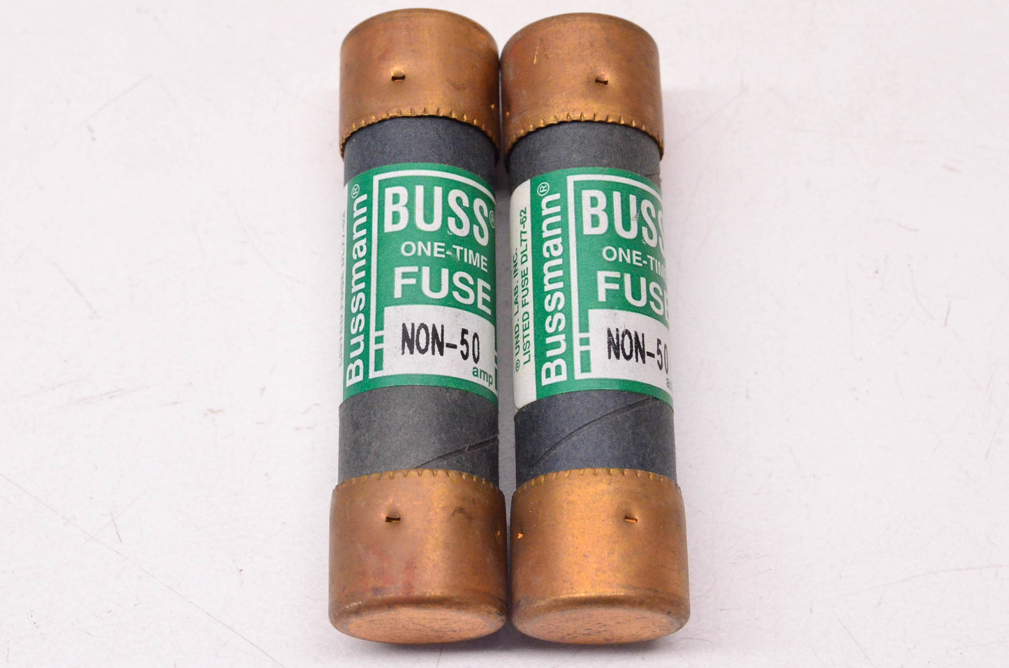 Cooper Bussmann NON-50 50 Amp 250 Volt AC One-Time Cartridge Fuse Qty 2 NOS