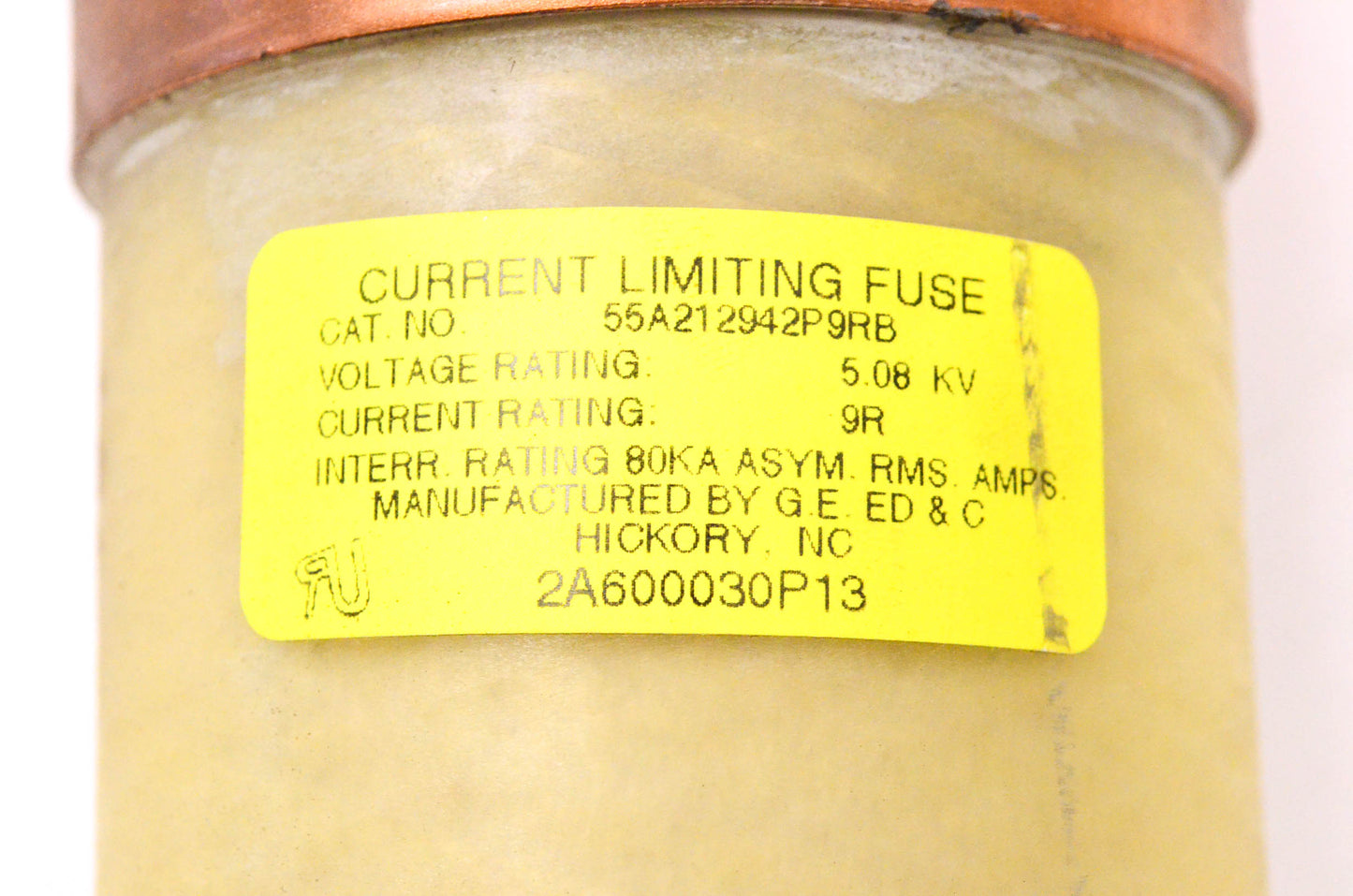 General Electric 55A212942P9RB General Electric 5.08KV Bolt On Starter Fuse NOS