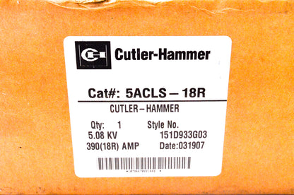 Cutler-Hammer 5ACLS-18R 390(18R) Amp 5.08KV 50/60Hz Current Limiting Fuse NOS
