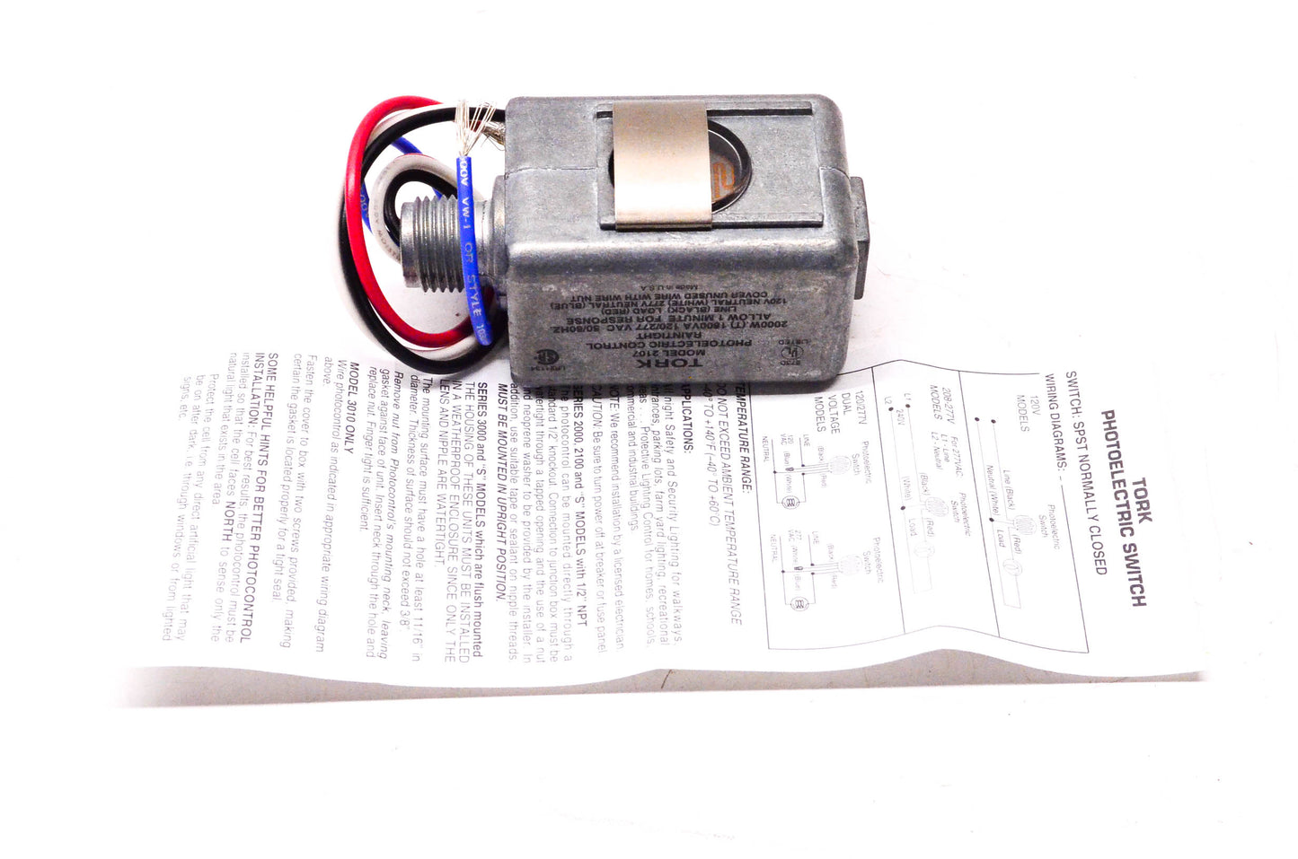 Tork 2107 Tork Photocontrol 120/277 Volt AC 1/2" Conduit Mounting NOS