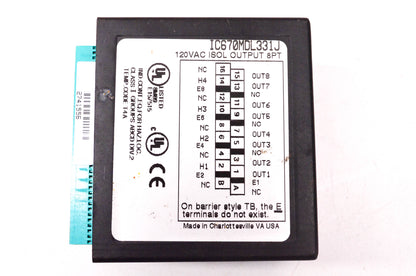 General Electric IC670MDL331J, 2741556 120 Volt AC 8 Point Isolated Output Module NOS