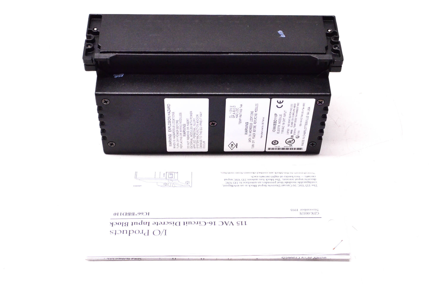 General Electric IC660BBD110P 16pt Input Block Module 115VAC 50/60Hz NOS