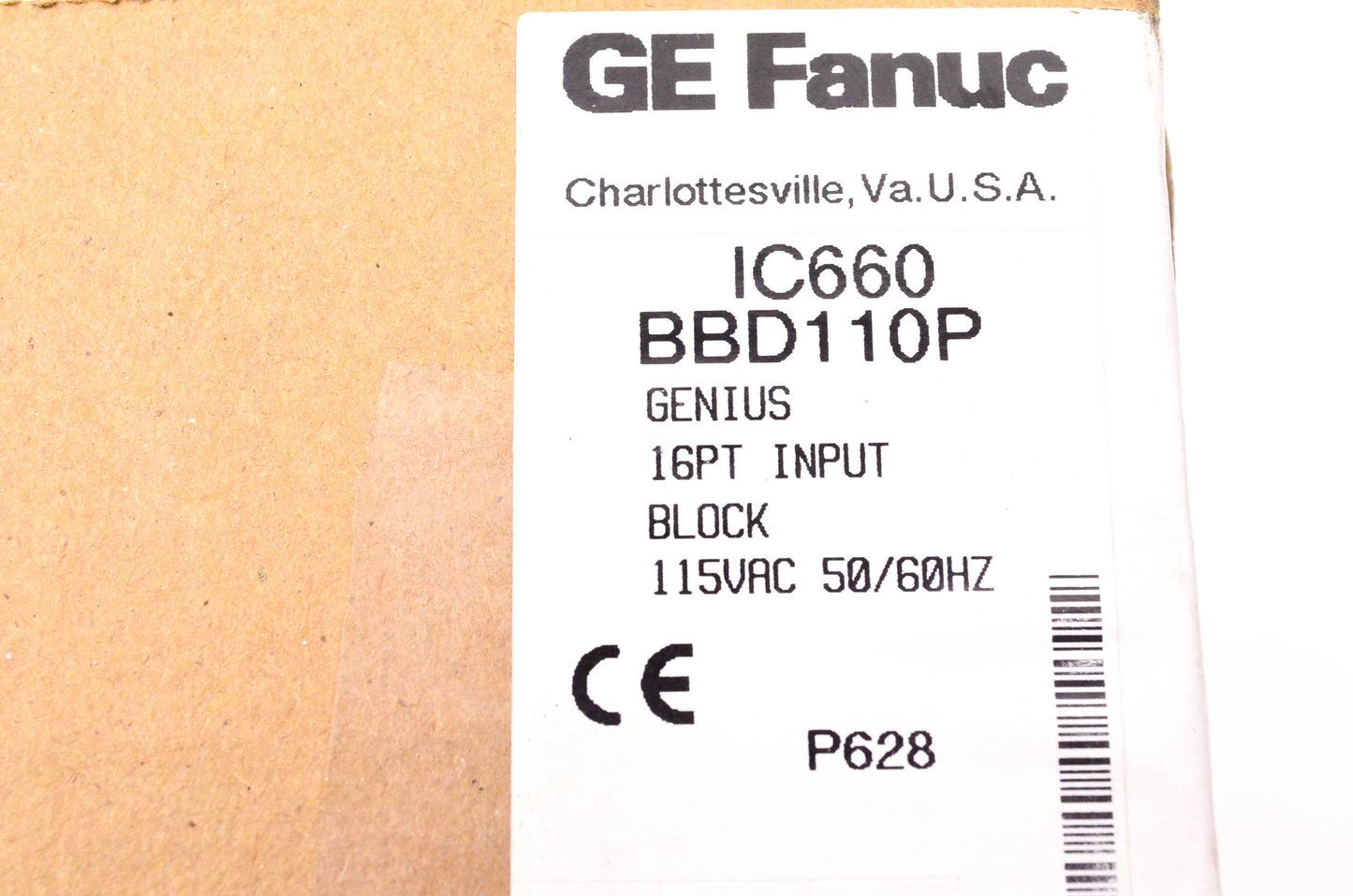 General Electric IC660BBD110P 16pt Input Block Module 115VAC 50/60Hz NOS