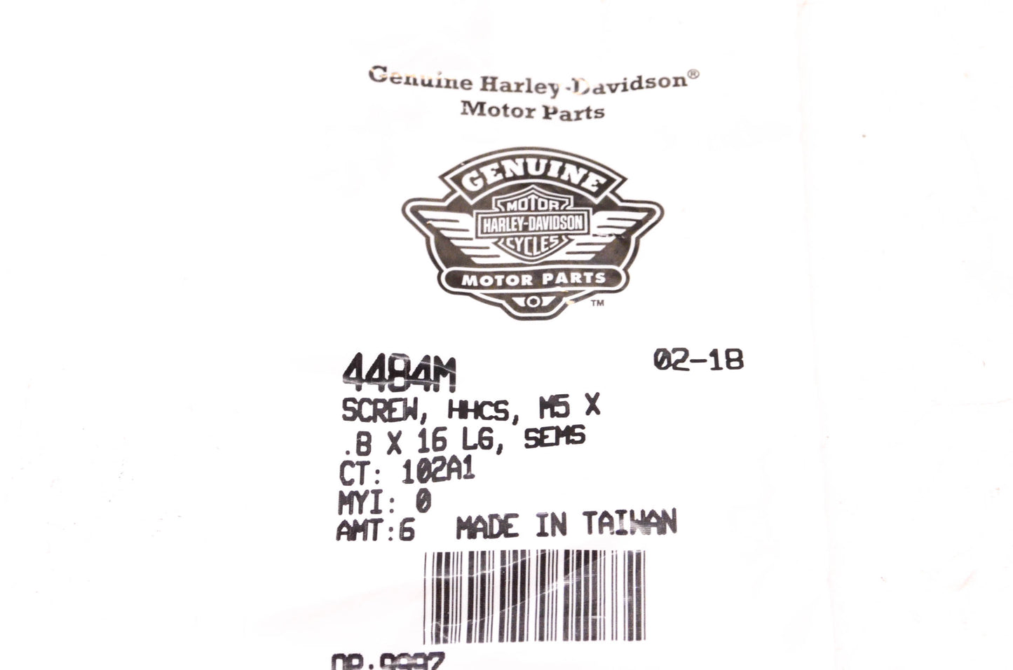 New OEM Harley-Davidson 4484M Screw Qty 6 NOS