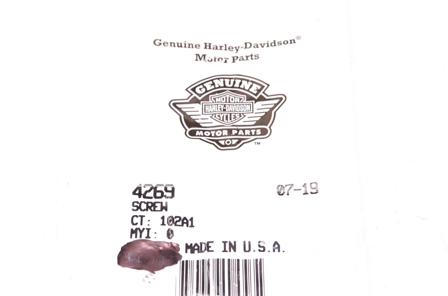 New OEM Harley-Davidson 4269 Screw NOS