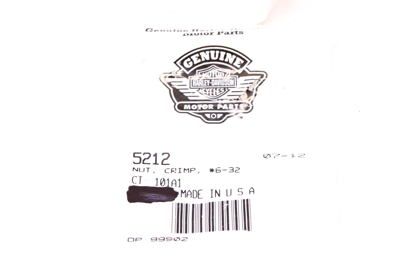 New OEM Harley-Davidson 5212 Crimp Nut Qty 2 NOS