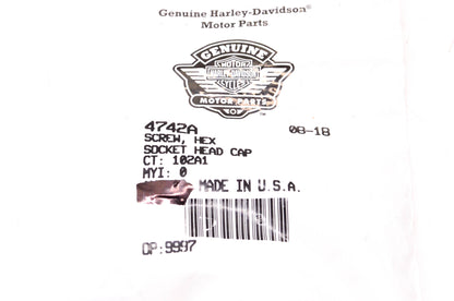 New OEM Harley-Davidson 4742A Hex Socket Head Cap Screw NOS