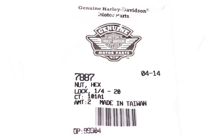 New OEM Harley-Davidson 7887 Hex Lock Nut Qty 2 NOS