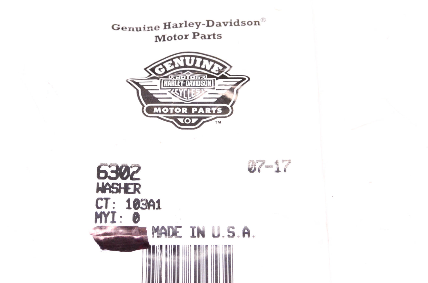 New OEM Harley-Davidson 6302 Washer Qty 2 NOS