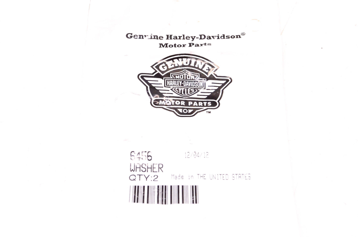 New OEM Harley-Davidson 6456 Washer Qty 2 NOS