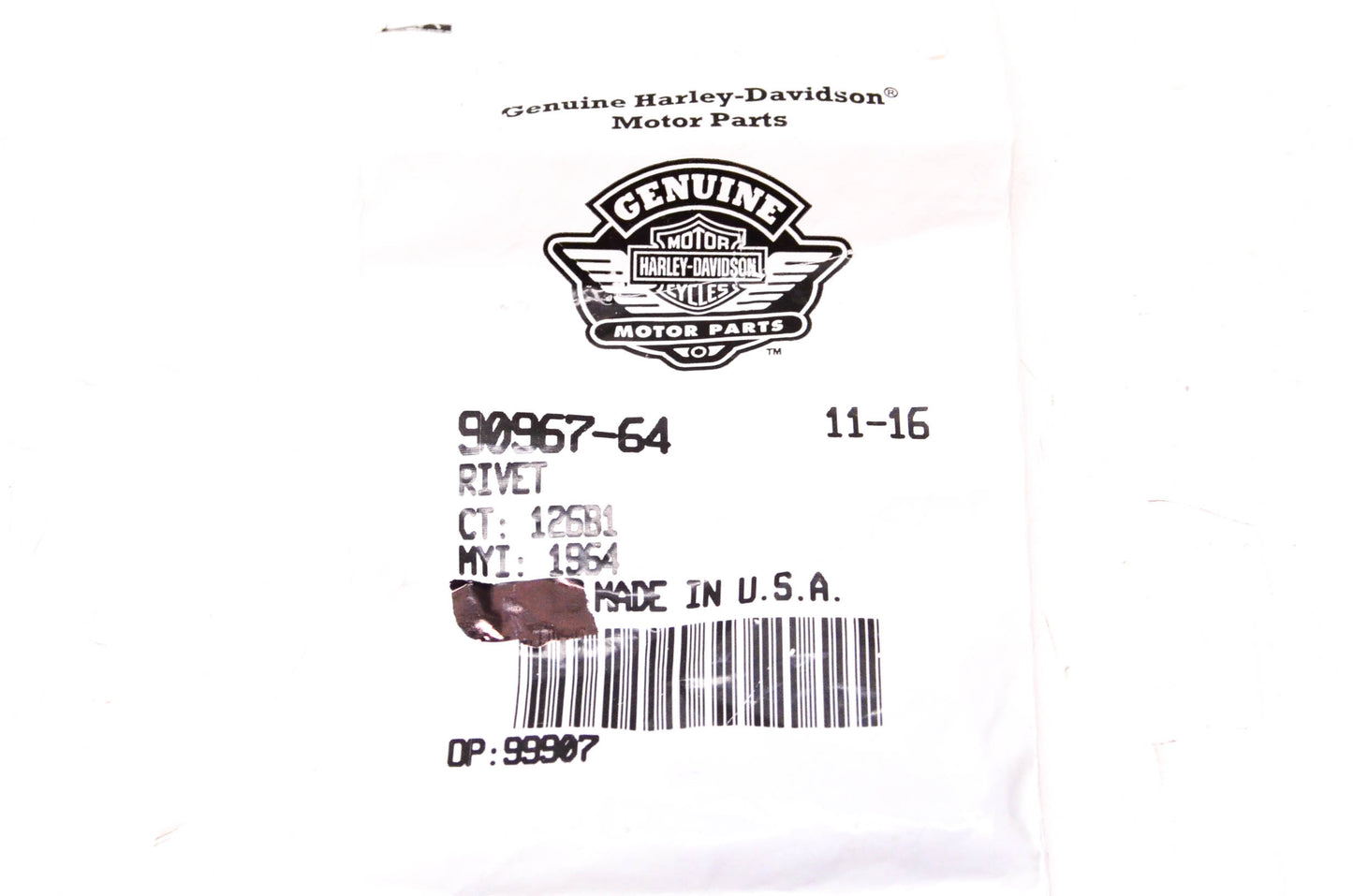 New OEM Harley-Davidson 90967-64 Rivet Qty 12 NOS