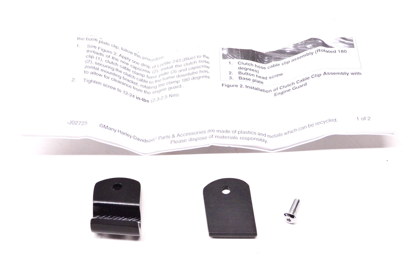 New OEM Harley-Davidson 10800037, 108B1 Edge Cut Clutch Cable Clip Kit NOS