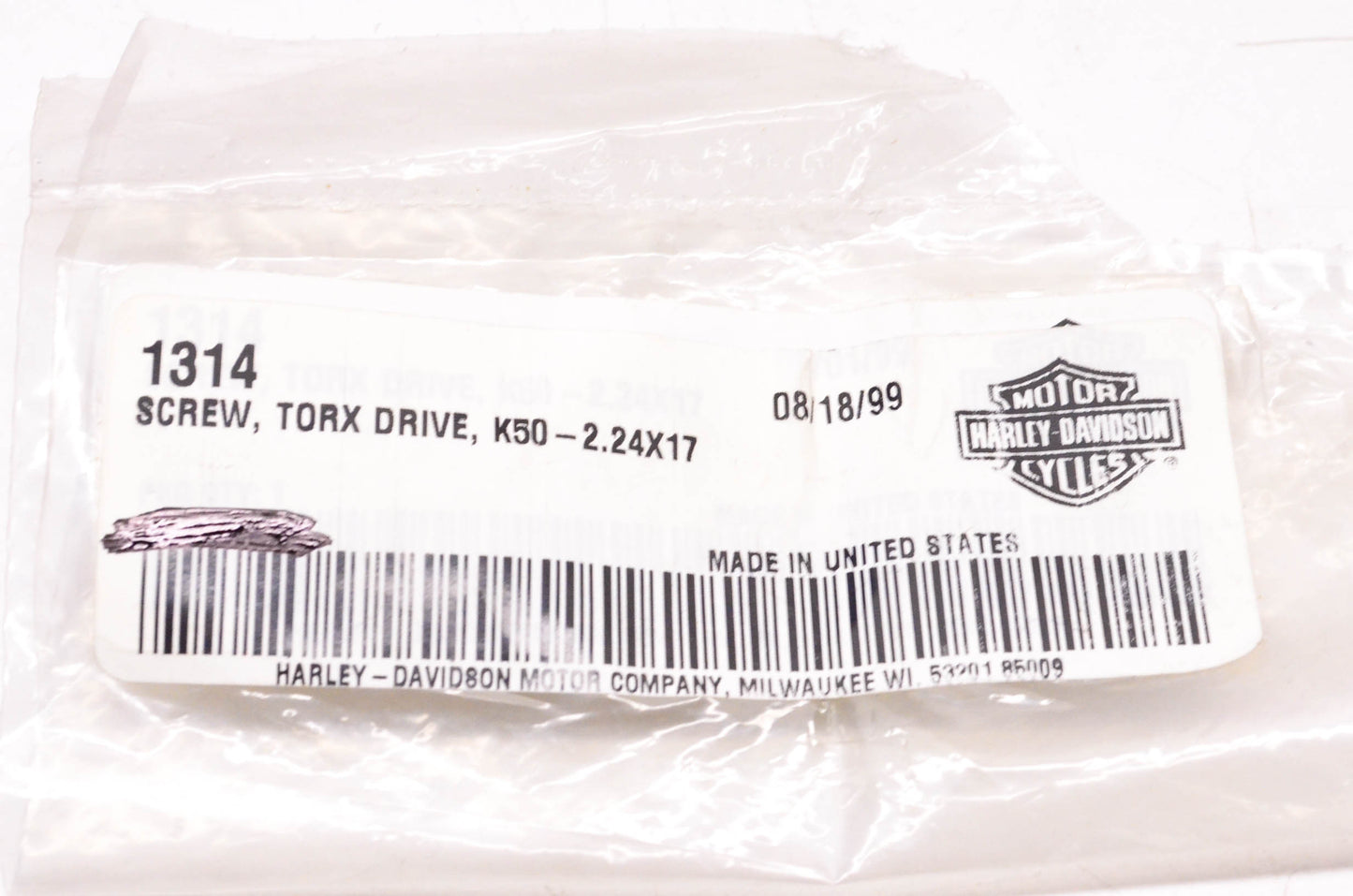 New OEM Harley-Davidson 1314 Torx Drive Screw NOS