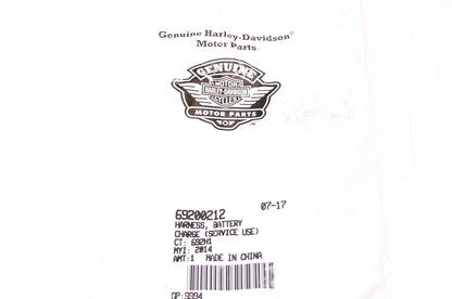 New OEM Harley-Davidson 69200212 Battery Charge Harness NOS