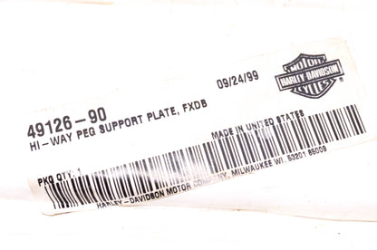 New OEM Harley-Davidson 49126-90 Hi-way Peg Support Plate NOS