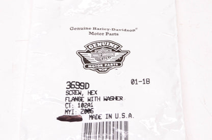 New OEM Harley-Davidson 3699D Hex Flange Screw W/ Washer Qty 2 NOS