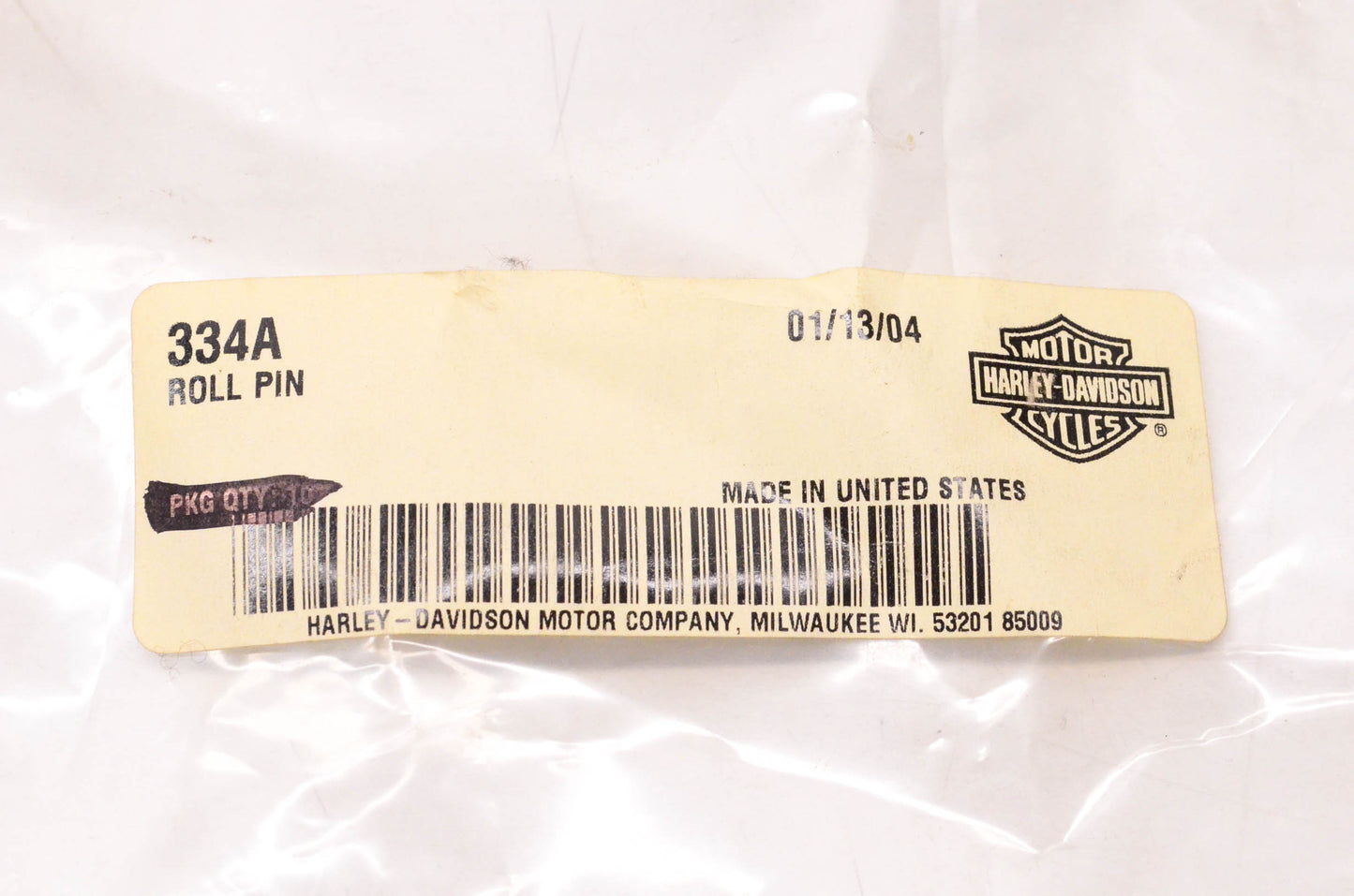 New OEM Harley-Davidson 334A Roll Pin NOS
