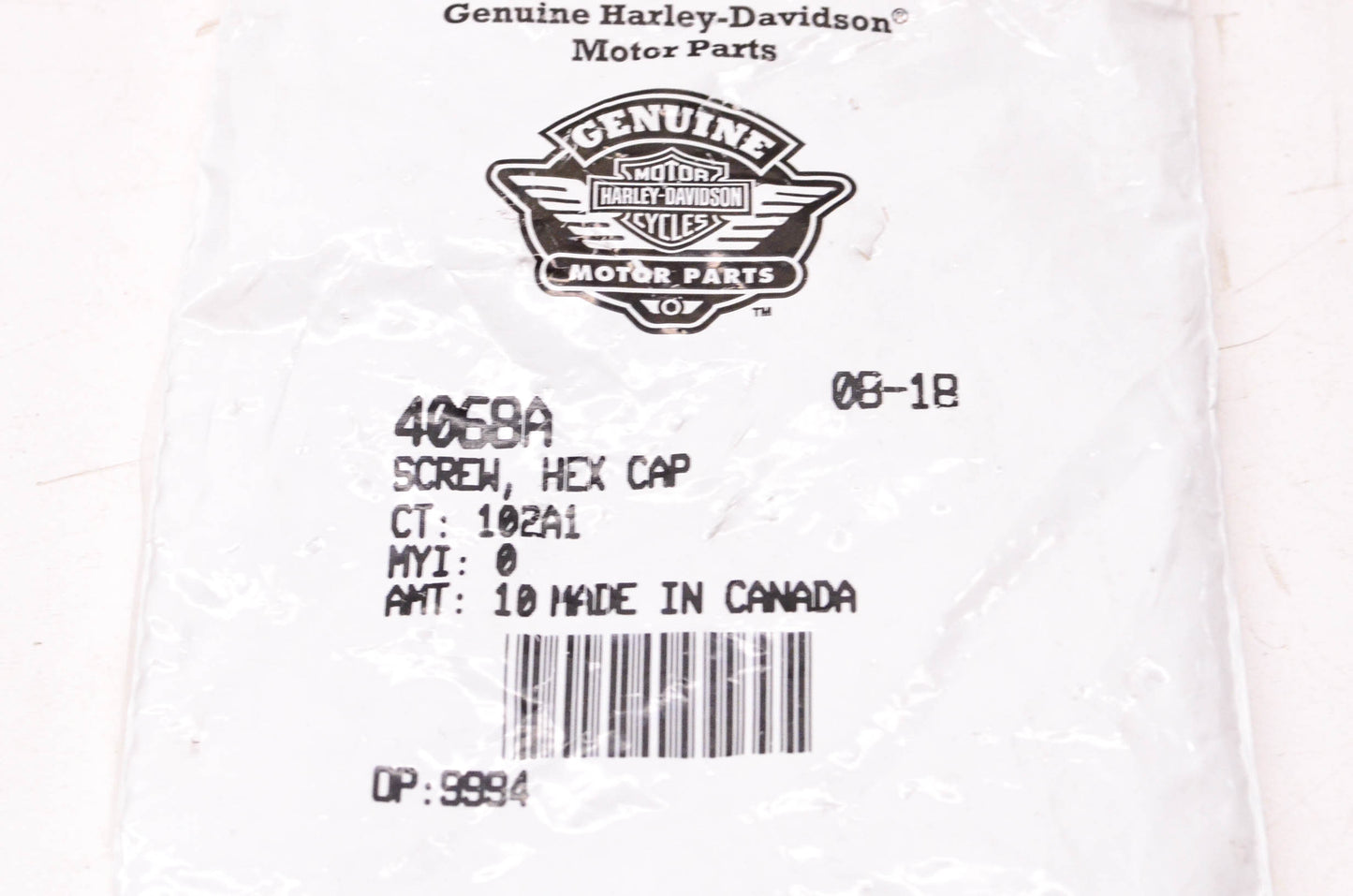 New OEM Harley-Davidson 4068A Hex Cap Screw Qty 2 NOS