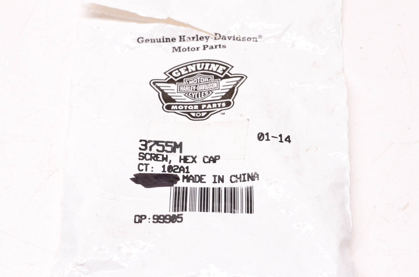 New OEM Harley-Davidson 3755M Hex Cap Screw NOS