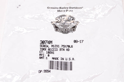 New OEM Harley-Davidson 3074M Torx Recess Button Head Screw NOS