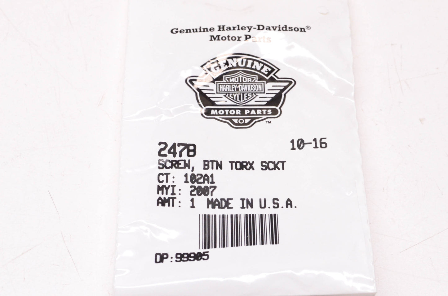 New OEM Harley-Davidson 2478 Torx Screw NOS