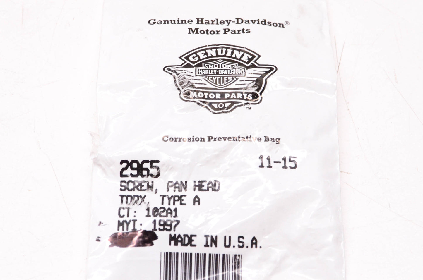 New OEM Harley-Davidson 2965 Torx Panhead Screw NOS