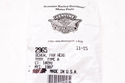New OEM Harley-Davidson 2965 Torx Panhead Screw NOS