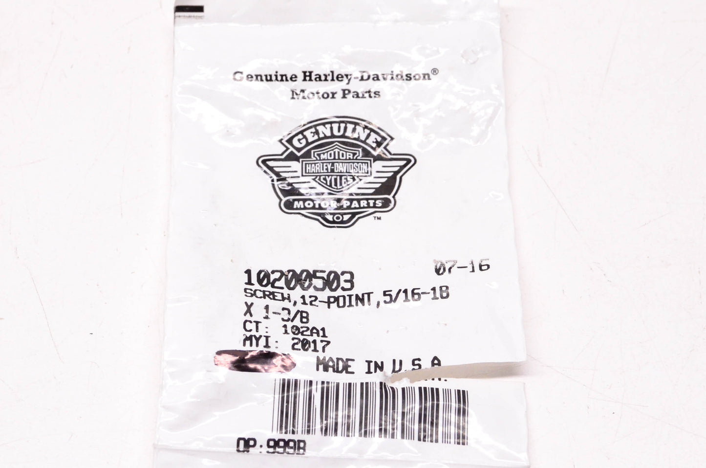New OEM Harley-Davidson 10200503 12-Point Screw Qty 2 NOS