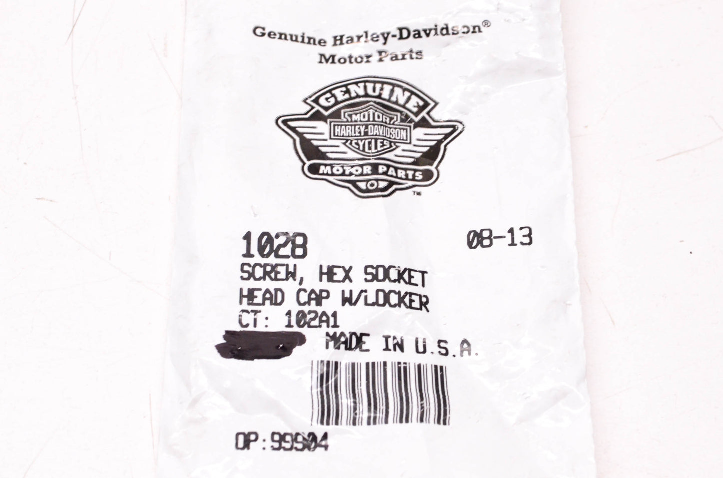 New OEM Harley-Davidson 1028 Hex Head Screw W/ Locker Qty 2 NOS