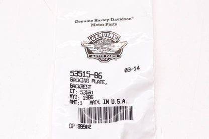 New OEM Harley-Davidson 53515-86 Backrest Backing Plate NOS