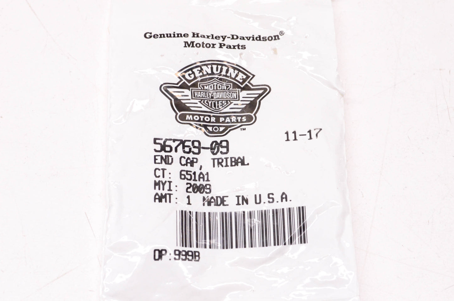 New OEM Harley-Davidson 56769-09 Tribal End Cap NOS