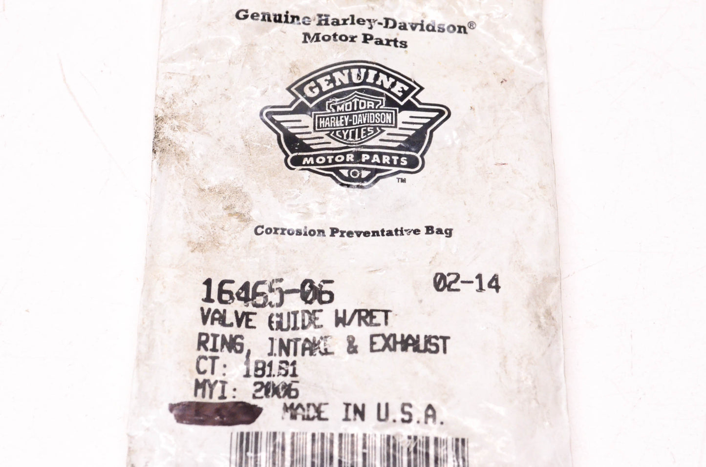 New OEM Harley-Davidson 16465-06 Valve Guide W/ Retaining Ring NOS