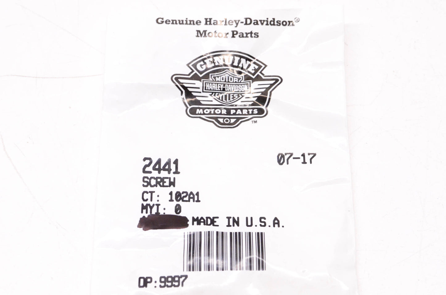 New OEM Harley-Davidson 2441 Plate Screw NOS