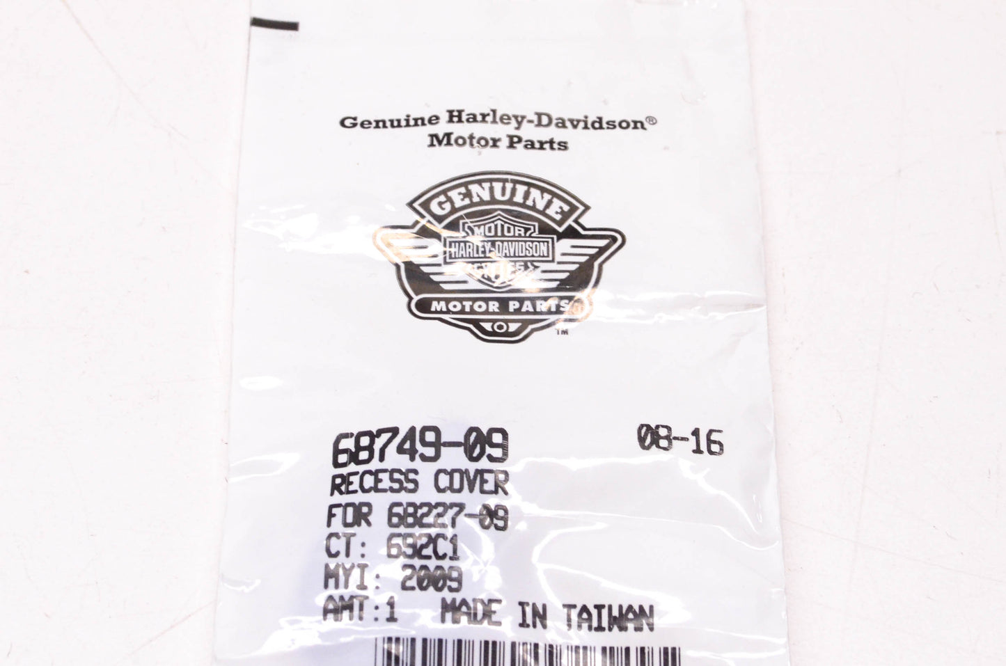 New OEM Harley-Davidson 68749-09 Recess Cover NOS
