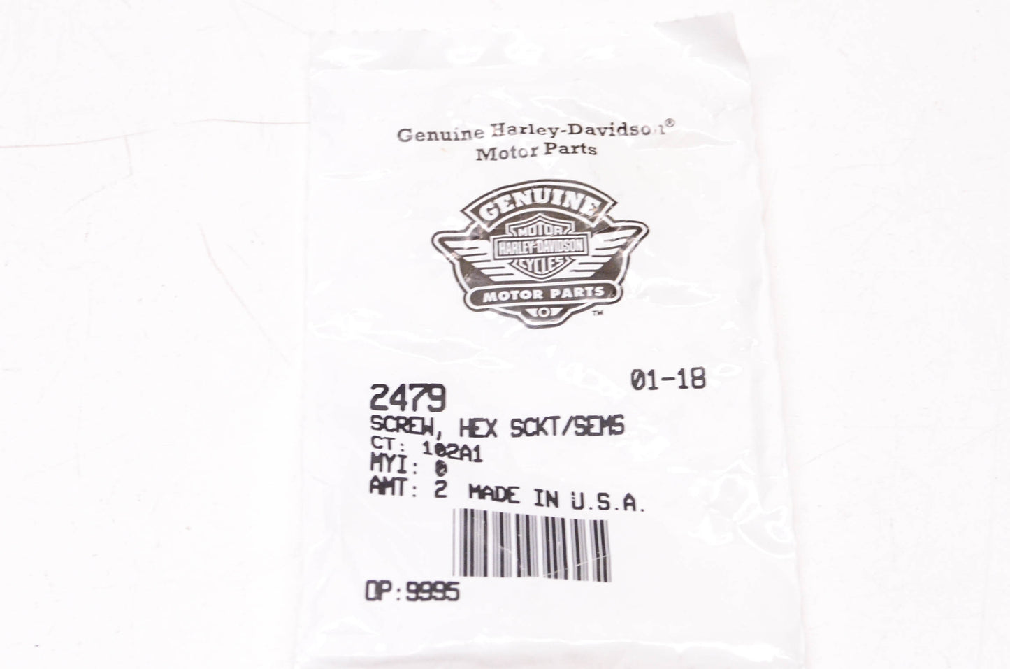 New OEM Harley-Davidson 2479 Hex Socket Screw Qty 2 NOS