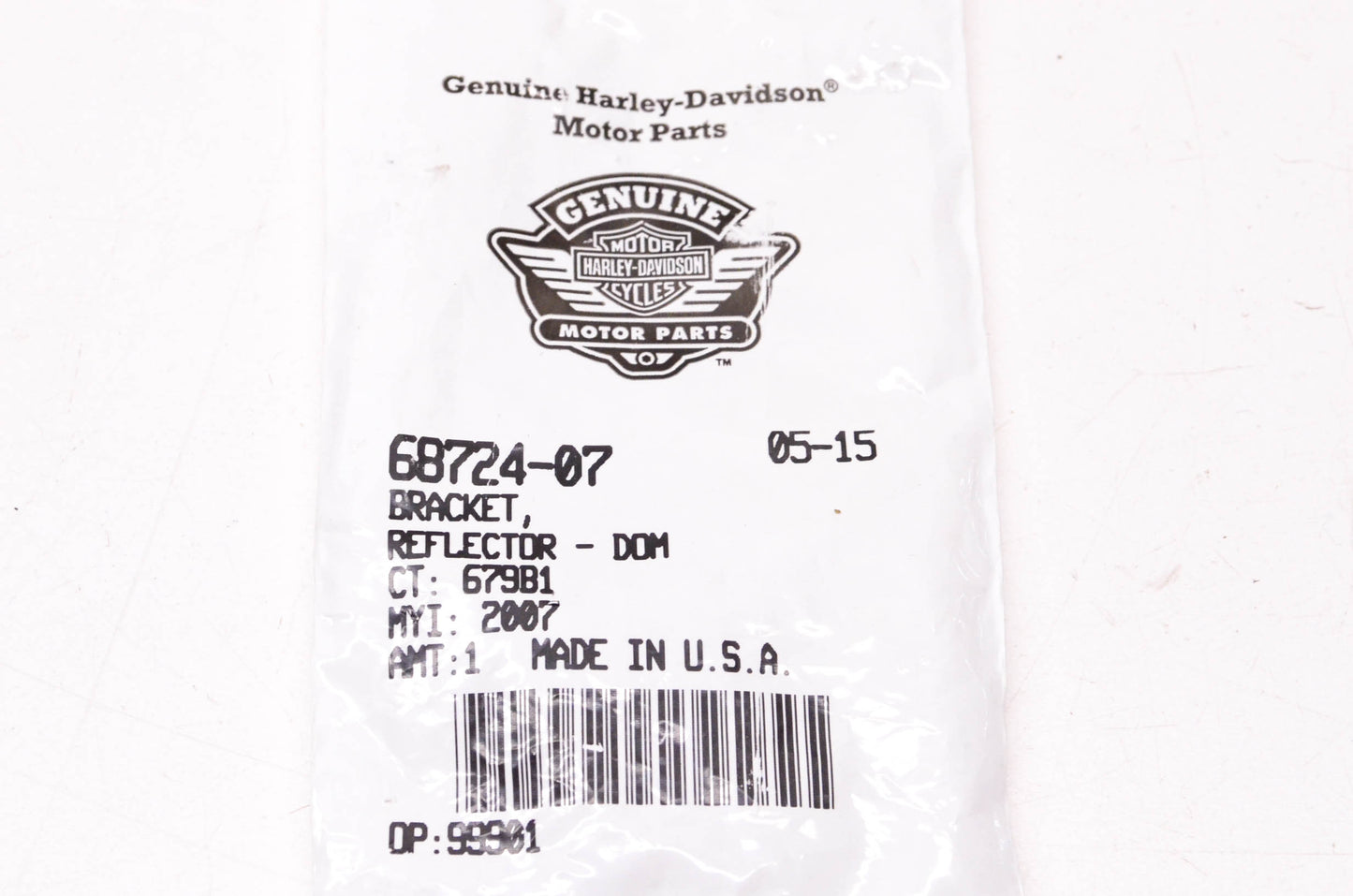 New OEM Harley-Davidson 68724-07 Reflector Bracket NOS
