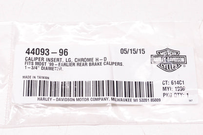 New OEM Harley-Davidson 44093-96 Chrome Caliper Insert NOS