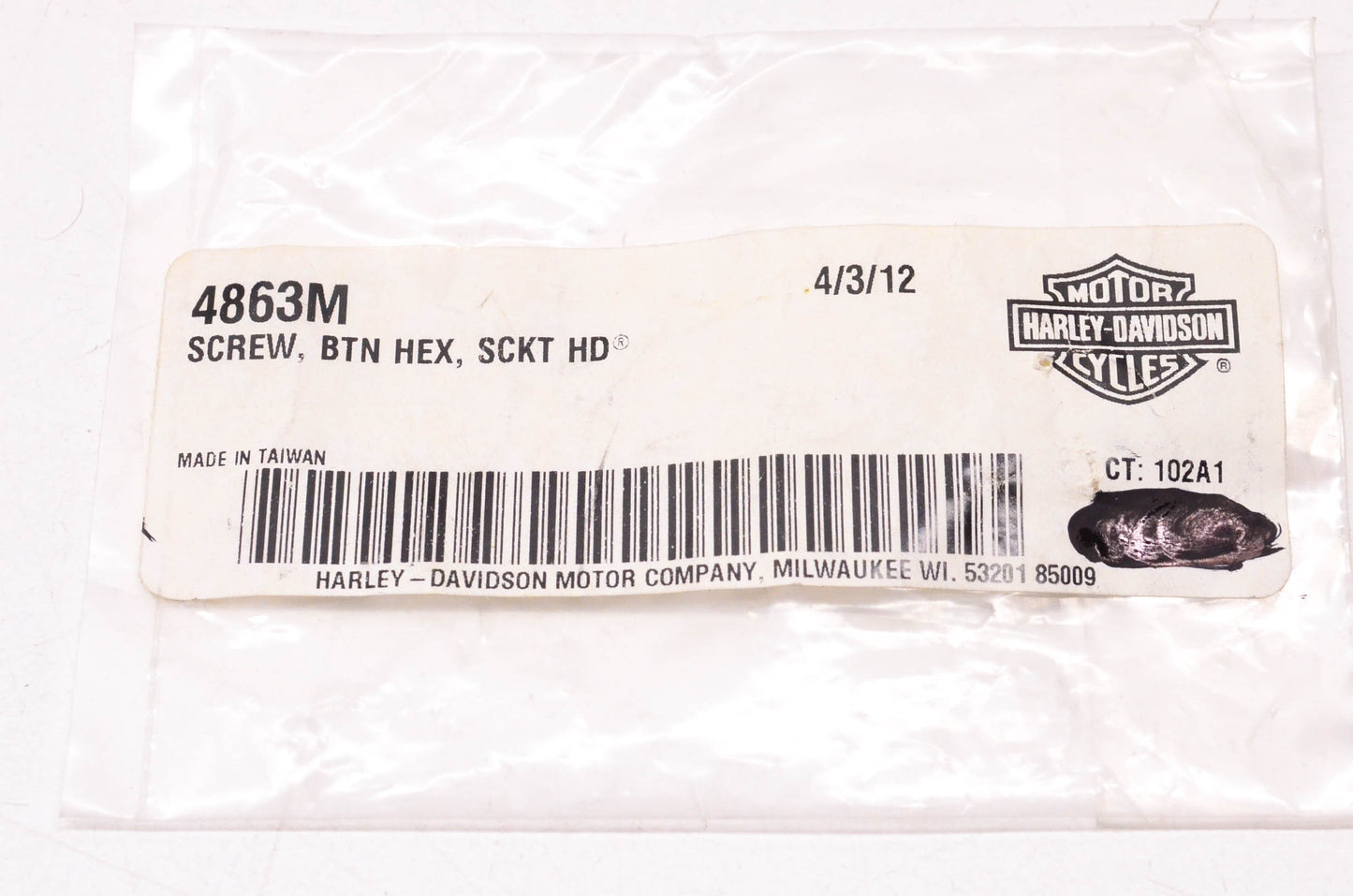 New OEM Harley-Davidson 4863M Hex Socket Head Screw NOS
