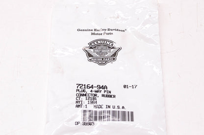 New OEM Harley-Davidson 72164-94A 4-Way Rubber Pin Connector NOS