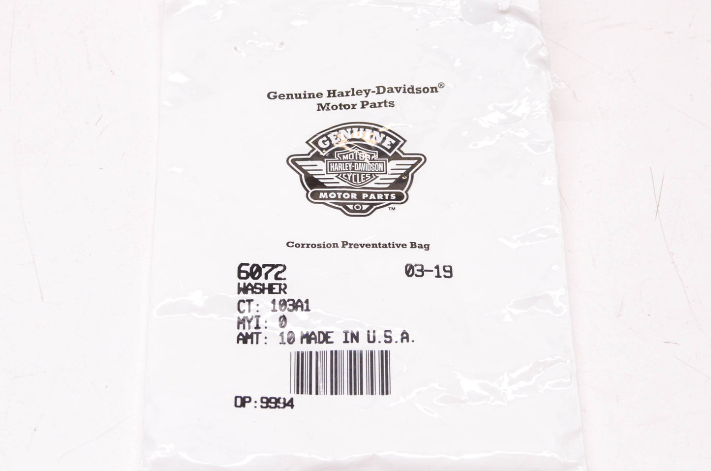 New OEM Harley-Davidson 6072 Washer Qty 10 NOS