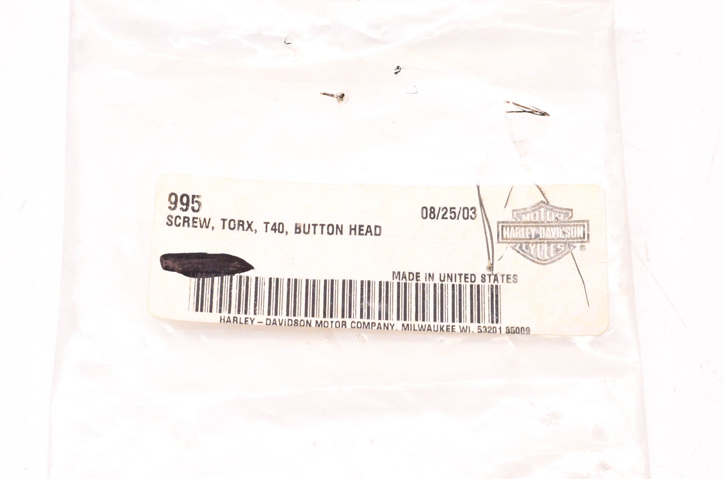 New OEM Harley-Davidson 995 Button Head Torx Screw NOS